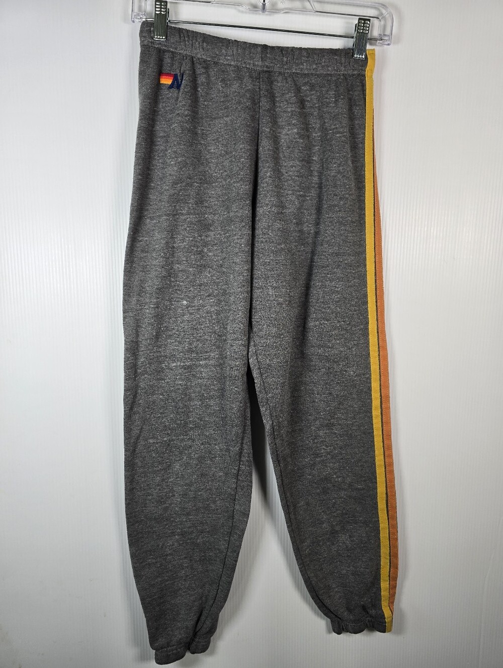 Aviator Nation Classic Rainbow 5 Stripe Sweatpants Heather Grey Size: X Small